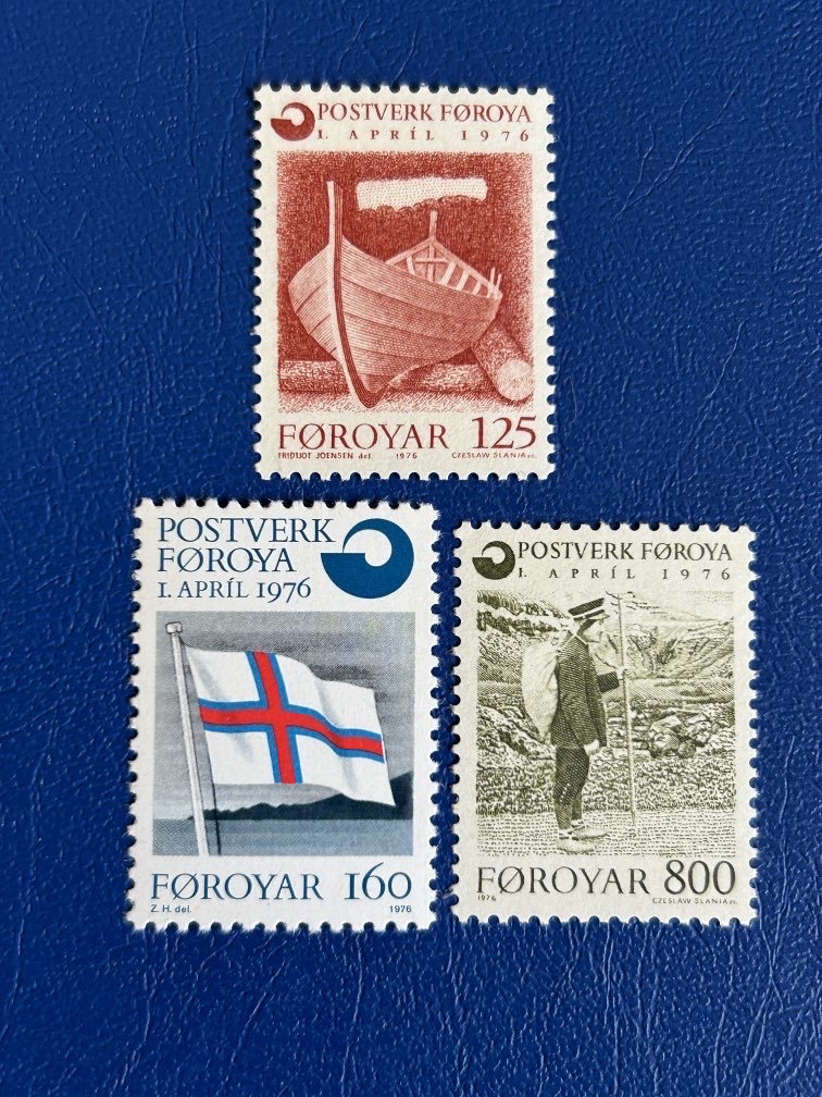 Faroe Islands- Original Vintage Postage Stamps- 1976 Postal Service - for the collector, artist or crafter