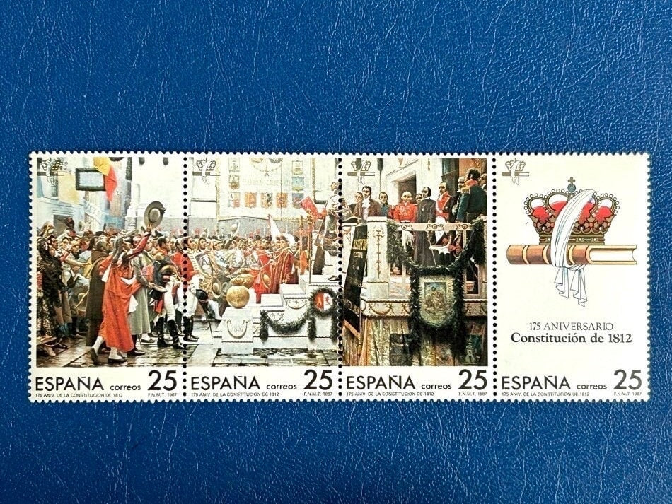 Spain - Original Vintage Postage Stamps- 1987 - 175th Anniversary of the Constitution - for the collector, artist or crafter